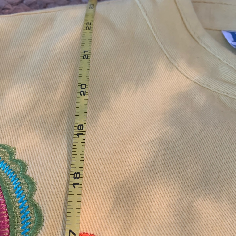 BFA CLASSIC Vintage Bright Yellow Embroidery Jacket Floral Design Size L Petite - Picture 13 of 16